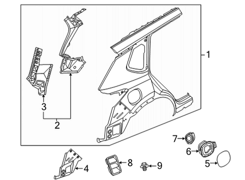Fender Assy-Rear,RH Diagram for G8100-6RAAA