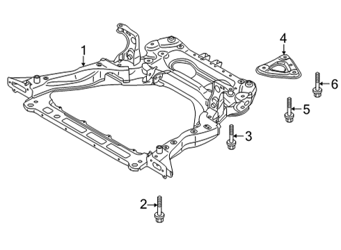 2021 Nissan Rogue Suspension Mounting - Front Diagram