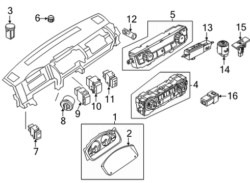 2022 Nissan Frontier Cluster & Switches, Instrument Panel Diagram 2