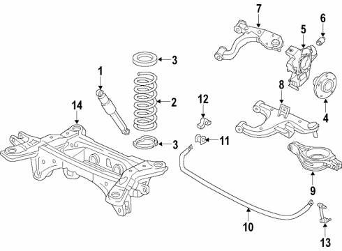 2021 Nissan Armada Rear Suspension Components, Lower Control Arm, Upper Control Arm, Ride Control, Stabilizer Bar Diagram 2