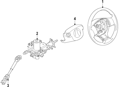 2020 Nissan Leaf Steering Column & Wheel, Steering Gear & Linkage Diagram 1