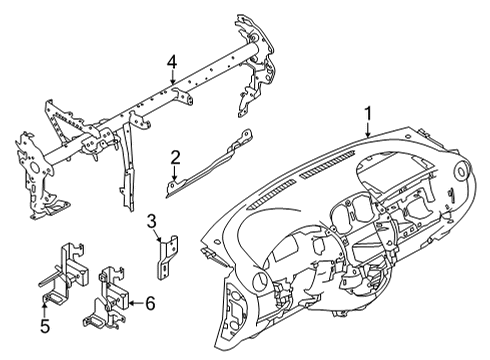 2021 Nissan Versa Cluster & Switches, Instrument Panel Diagram 1