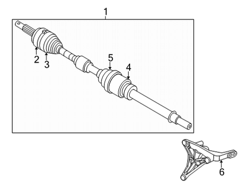 Shaft Assy-Front Drive,RH Diagram for 39100-6RA1D