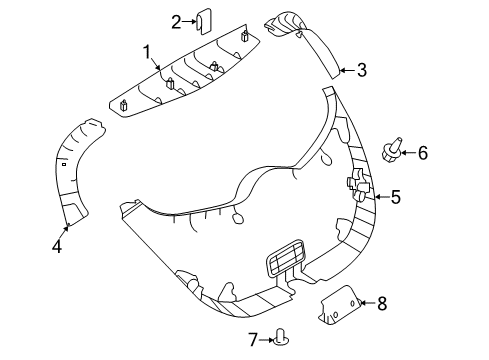 2021 Nissan Leaf Interior Trim - Lift Gate Diagram
