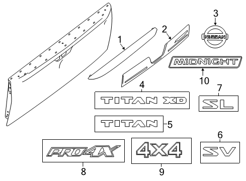 Finisher Assy-Rear Gate Diagram for 90810-9FV1A