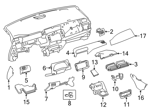 2021 Nissan Leaf Cluster & Switches, Instrument Panel Diagram 3
