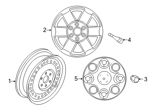 2020 Nissan NV Wheels, Covers & Trim Diagram