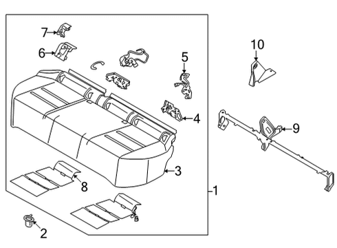 Cushion Assembly Rear Seat Diagram for 88300-6RA0A