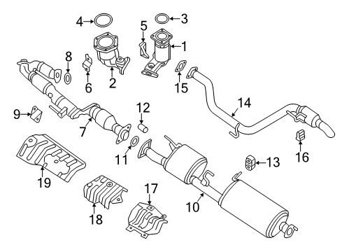 2020 Nissan Pathfinder Exhaust Components Diagram