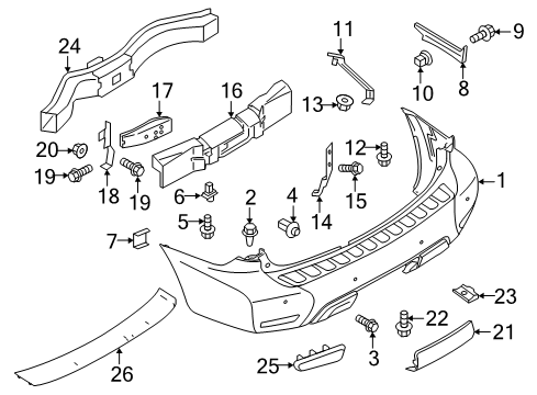 2021 Nissan Armada Bumper & Components - Rear Diagram