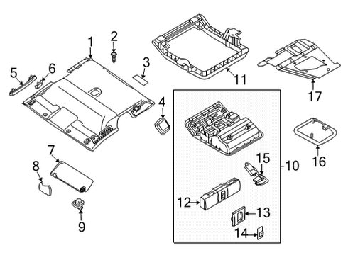 Sun Visor Assy-Lh Diagram for 96401-9BU6A