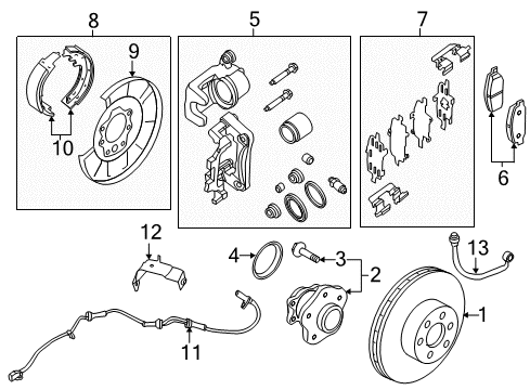 2020 Nissan Pathfinder Brake Components Diagram 3