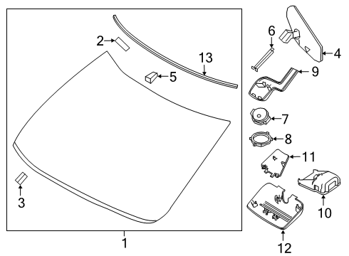Camera Assembly-Lane Keep Diagram for 284G3-9DJ2A