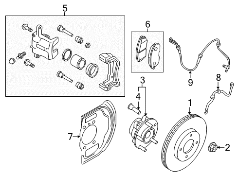 2021 Nissan Rogue Sport Brake Components Diagram 1