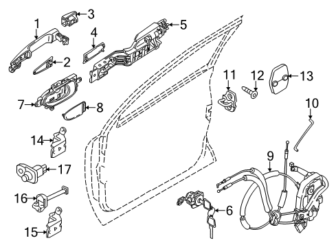 2021 Nissan Armada Lock & Hardware Diagram 1