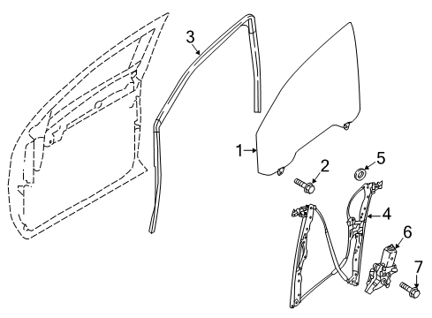 Glass Run Rubber-Front Door RH Diagram for 80330-EZ03A
