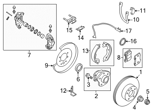 Hose Brake Rear Diagram for 46210-EG03C
