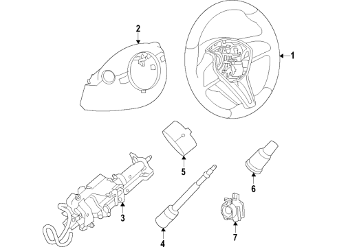 Switch Assembly-Auto Transmission,Steering Diagram for 25549-6RA0A