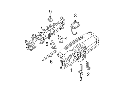 2020 Nissan Frontier Cluster & Switches, Instrument Panel Diagram 1
