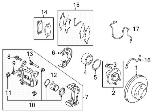 2020 Nissan Versa Brake Components Diagram 1