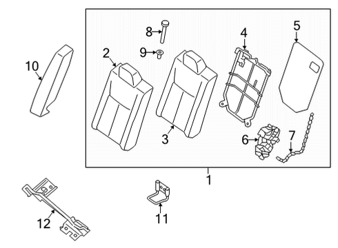 2022 Nissan Sentra Rear Seat Components Diagram 1