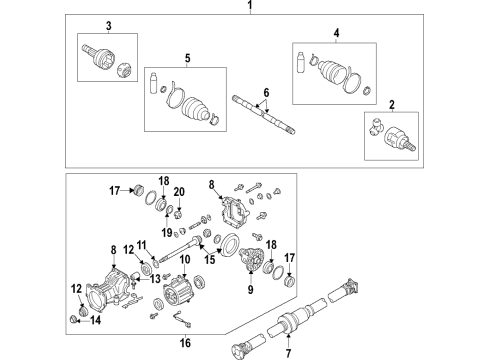 2021 Nissan Rogue Sport Rear Axle, Axle Shafts & Joints, Differential, Drive Axles, Propeller Shaft Diagram