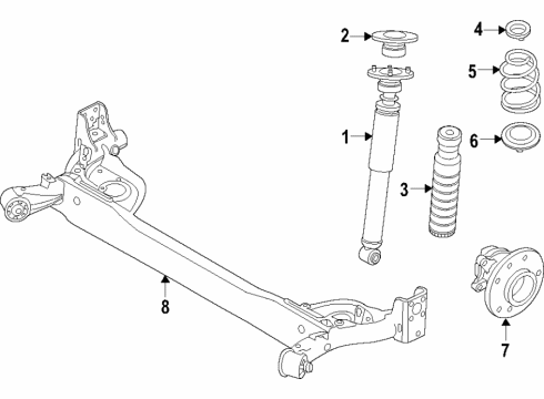 2021 Nissan Kicks Rear Axle, Suspension Components Diagram