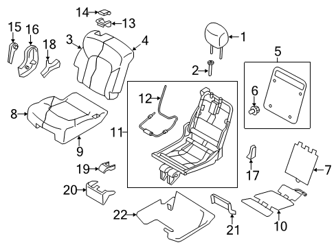 Trim Assy-2nd Seat Cushion,RH Diagram for 88320-6JL4A