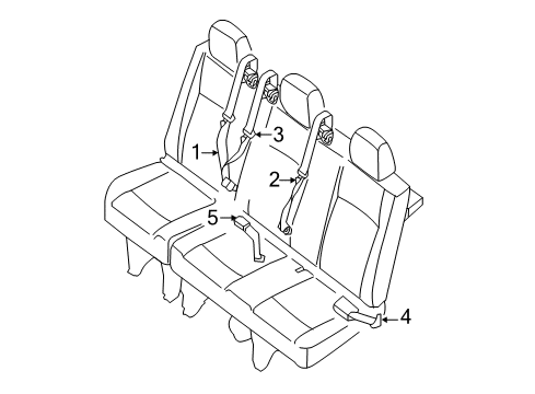 2021 Nissan NV Rear Seat Belts Diagram 3