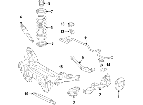 2020 Nissan Rogue Rear Suspension Components, Lower Control Arm, Upper Control Arm, Stabilizer Bar Diagram 3