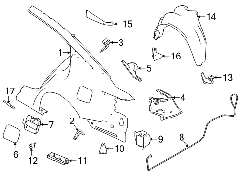MOULDING-Rear Fender, LH Diagram for 78873-9HF0B