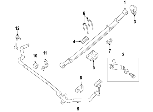 2021 Nissan NV Suspension Components, Lower Control Arm, Upper Control Arm, Stabilizer Bar Diagram 1