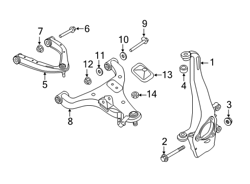 2020 Nissan Titan Front Suspension Components Diagram 1