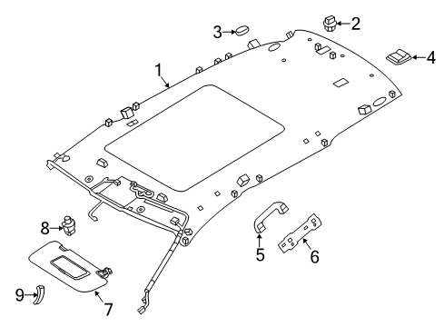 2020 Nissan Rogue Interior Trim - Roof Diagram 1