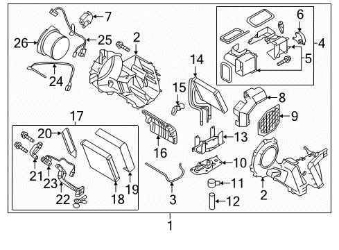 2020 Nissan Armada A/C Evaporator & Heater Components Diagram 2