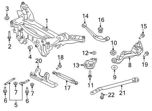2020 Nissan Rogue Rear Suspension Components, Lower Control Arm, Upper Control Arm, Stabilizer Bar Diagram 2