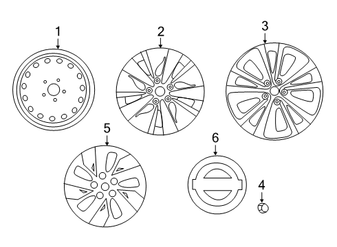 2021 Nissan Altima Wheels, Covers & Trim Diagram