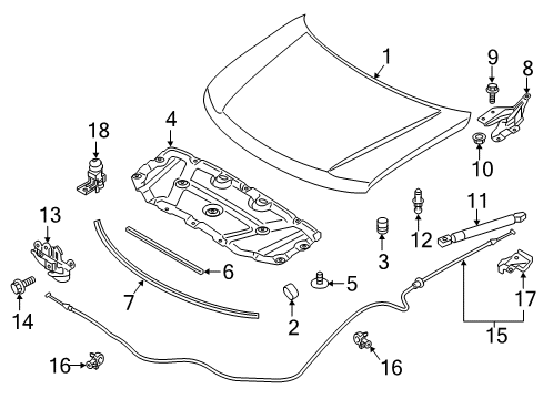 Stay Assy-Hood,RH Diagram for 65470-6JF0A