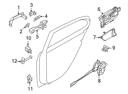 Regulator Assembly-Rear Door Window,RH Diagram for 82700-5EF0A