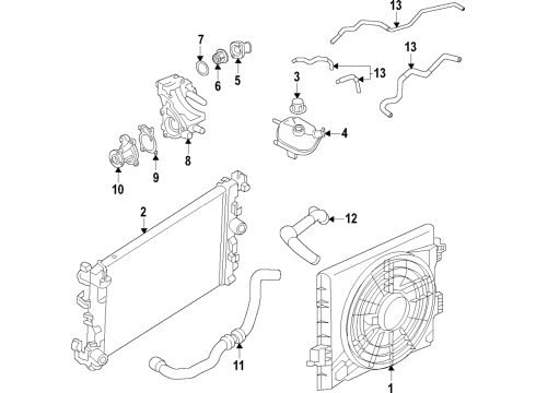 2021 Nissan Versa Cooling System, Radiator, Water Pump, Cooling Fan Diagram 2