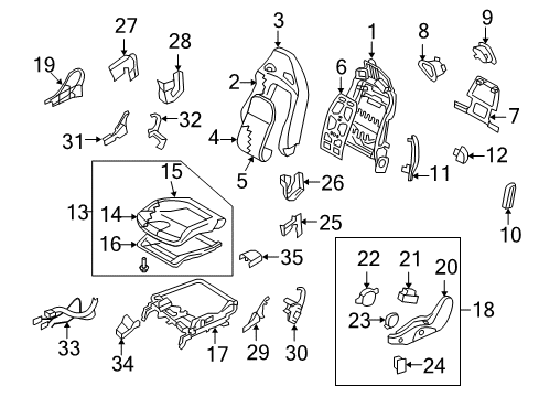 2021 Nissan GT-R Driver Seat Components Diagram