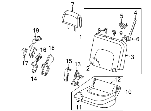 2021 Nissan Frontier Rear Seat Components Diagram 1