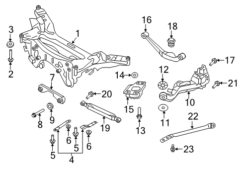 2022 Nissan Rogue Sport Rear Suspension Components, Upper Control Arm, Stabilizer Bar Diagram 1