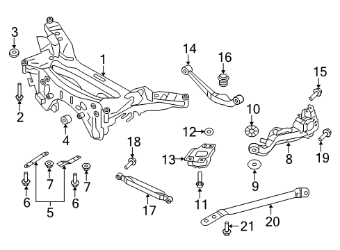 2020 Nissan Rogue Sport Rear Suspension Components, Upper Control Arm, Stabilizer Bar Diagram 2