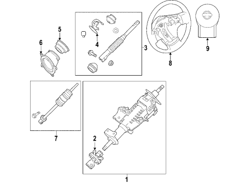 Steering Column & Wheel, Steering Gear & Linkage - 2020 Nissan Frontier