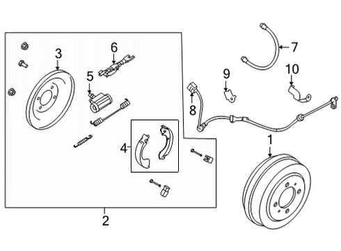 Brake Assy-Parking,Rear LH Diagram for 44010-6LA0D