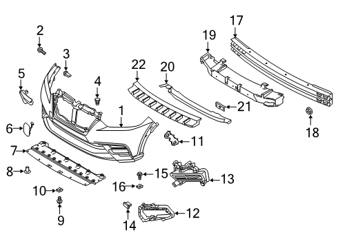 Absorber-Energy,Front Bumper Diagram for 62090-5RW5A