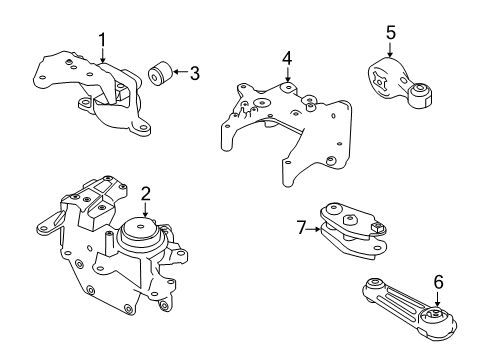 2020 Nissan Rogue Engine & Trans Mounting Diagram