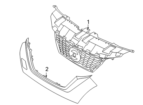 Grille Assy-Front Bumper Diagram for 62070-5EE0A