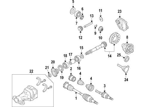 2020 Nissan Armada Rear Axle, Axle Shafts & Joints, Differential, Drive Axles, Propeller Shaft Diagram